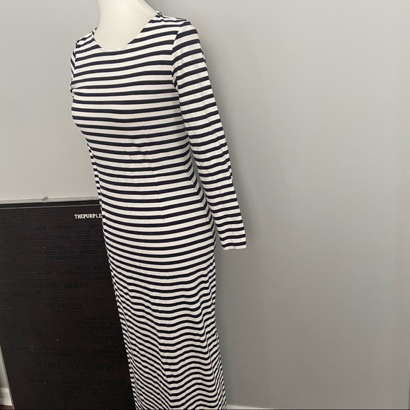 J.Crew Collection Navy & White Striped Maxi Dress - Picture 5 of 10